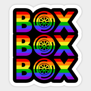 "Box Box Box" F1 Tyre Compound Pride Design Sticker